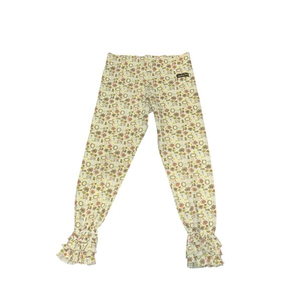 Matilda Jane You & Me Minny Leggings Sz.8 2011 Vintage Floral Ruffle Cuff Pants - Picture 2 of 11